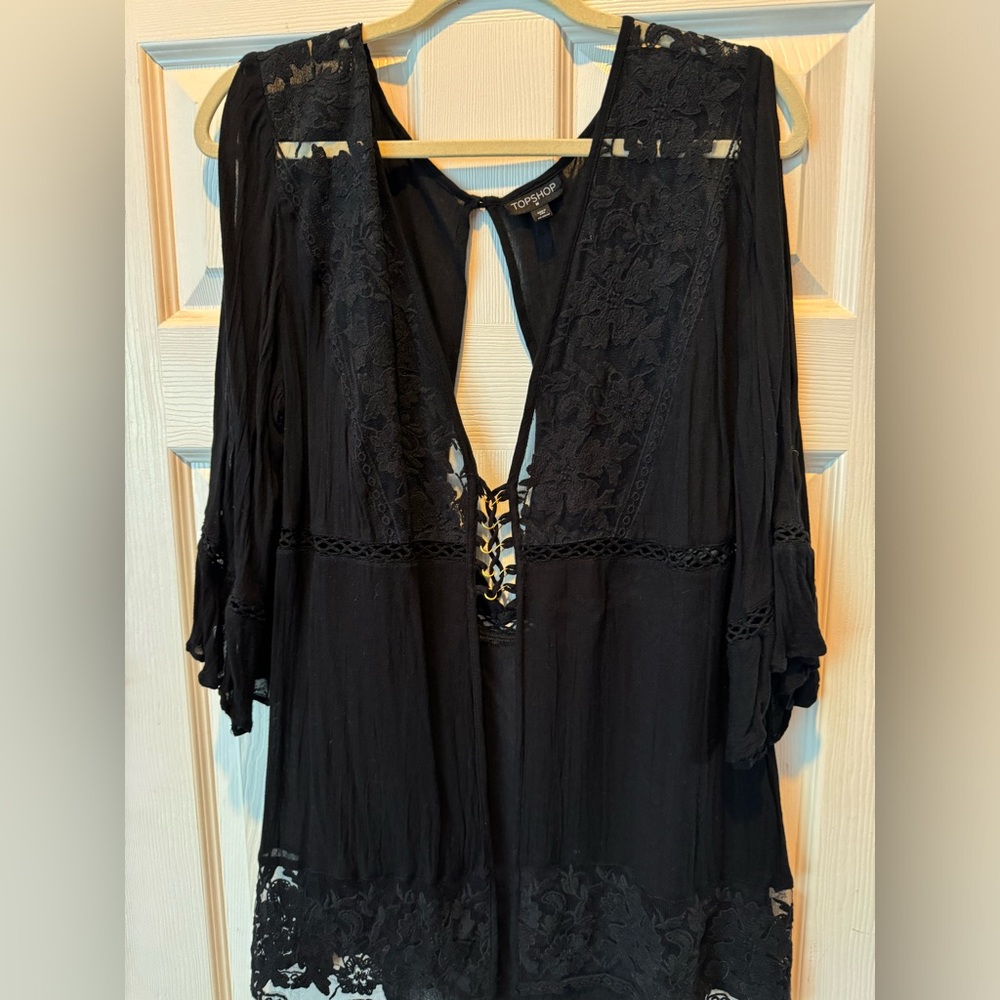 Black swim suit cover up dress